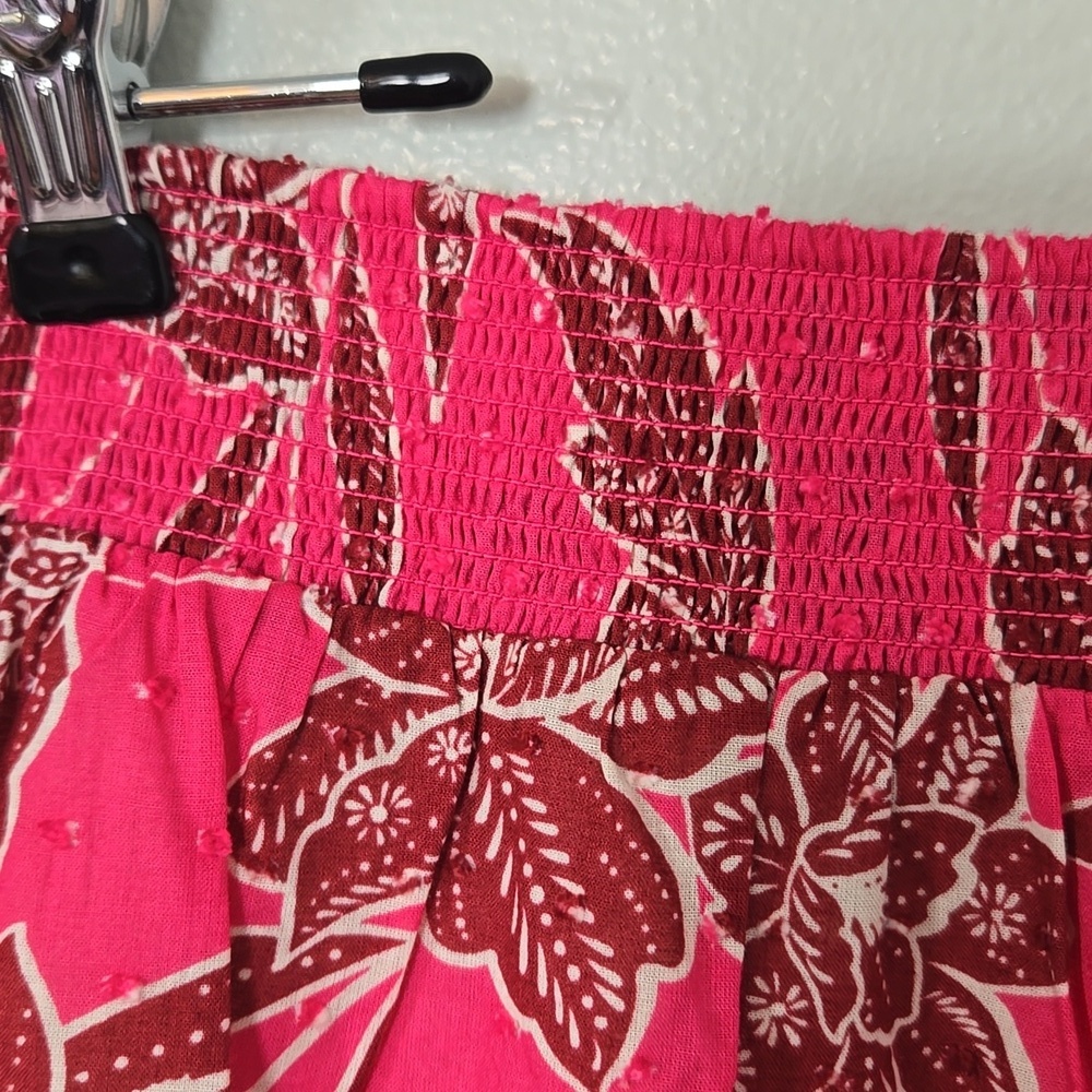 Lush | NWT Bright Pink Cotton Tie Front Top And Mini Skirt Set Size Medium - Picture 13 of 16